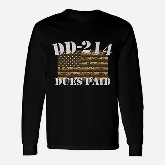 Military Dd214 Apparel Vintage Dd214 Dues Paid Long Sleeve T-Shirt - Seseable