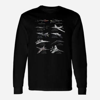 Military Fastest Jet Fighters Aircraft Plane Of The World Long Sleeve T-Shirt - Seseable