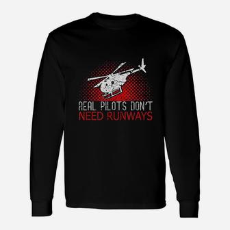 Military Helicopter Vintage Pilot Aircraft Long Sleeve T-Shirt - Seseable