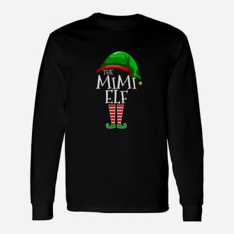 Mimi Elf Matching Group Christmas Grandma Long Sleeve T-Shirt - Seseable