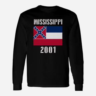 Mississippi State Flag Long Sleeve T-Shirt - Seseable