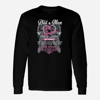 Mom And Dad In Heaven Forever My Angels Memorial Of Parents Long Sleeve T-Shirt - Seseable
