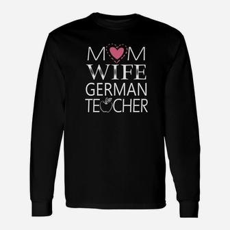 Mom Wife German Teacher Simple Art Long Sleeve T-Shirt - Seseable