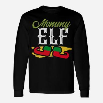 Mommy Elf Elf Lover Christmas Tee Long Sleeve T-Shirt - Seseable