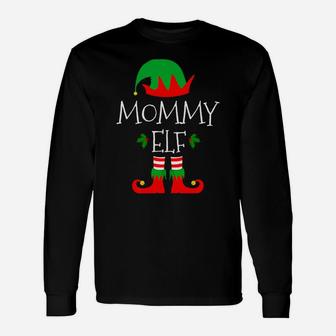 Mommy Elf Matching Group Christmas Long Sleeve T-Shirt - Seseable