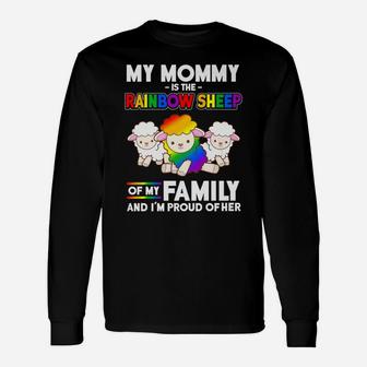 Mommy Rainbow Sheep Proud Gay Pride Mom Long Sleeve T-Shirt - Seseable