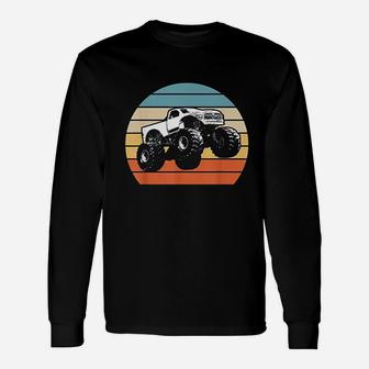 Monster Truck American Flag Racing Usa Vintage Long Sleeve T-Shirt - Seseable