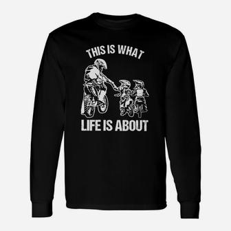 Motocross Dad Father And Kids, best christmas gifts for dad Long Sleeve T-Shirt - Seseable
