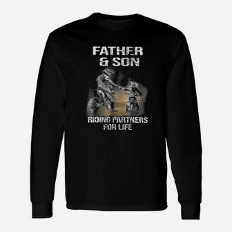 Motocross Father And Son, dad birthday gifts Long Sleeve T-Shirt - Seseable