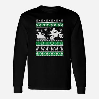 Motocross Rodeln Weihnachtsschlitten Langarmshirts - Seseable