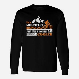 Mountain Biking Dad Shirt Long Sleeve T-Shirt - Seseable