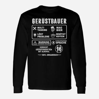 Multitasking Gerüstbauer Langarmshirts, Lustige Bierliebhaber Sprüche - Seseable