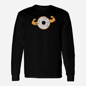Muscle Donut Powerlifting Shirt Fathers Day Premium Long Sleeve T-Shirt - Seseable