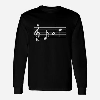 Music Dad T-shirt Text In Treble Clef Musical Notes Tshirt Long Sleeve T-Shirt - Seseable