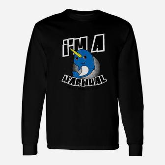 I Am A Narwhal In A Human Costume Halloween Long Sleeve T-Shirt - Seseable
