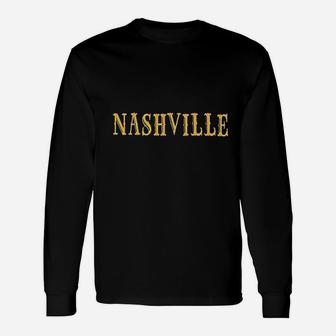 Nashville Tennessee Retro Vintage Travel Graphic Long Sleeve T-Shirt - Seseable
