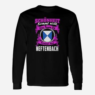 Neftenbach Spruch Schwarz Langarmshirts mit Emblem Design, Herrenmode - Seseable