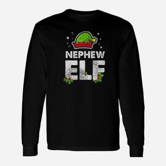 Nephew Elf Matching Christmas Holiday Long Sleeve T-Shirt - Seseable