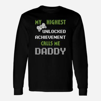 Nerdy Fathers Day Shirt Gamer Dad Video Gaming Apparel Long Sleeve T-Shirt - Seseable