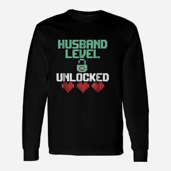 New Husband Level Unlocked Just Married Gamer Long Sleeve T-Shirt - Seseable