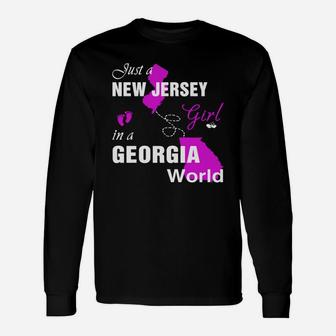 New Jersey Girl In Georgia Shirts,new Jersey Girl Tshirt,georgia Girl T-shirt,georgia Girl Tshirt,new Jersey Girl In Georgia Shirts,georgia Girl Hoodie Long Sleeve T-Shirt - Seseable