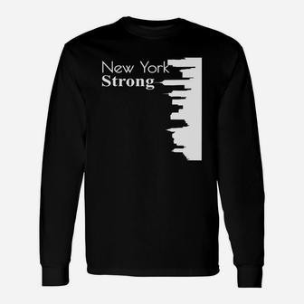 New York Strong Ny Pride New York Skyline Long Sleeve T-Shirt - Seseable