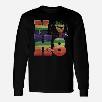 No Hate Tshirt Rainbow Gender Black Pride Equality Gay Long Sleeve T-Shirt - Seseable