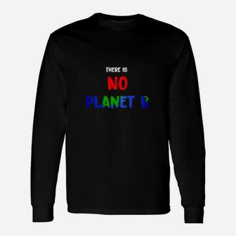No Planet B Langarmshirts, Umweltbewusstes Statement in Schwarz - Seseable