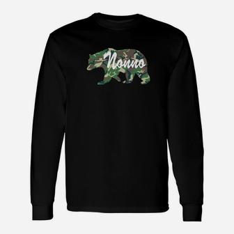 Nonno Bearfunny Camping Summer Fathers Day Long Sleeve T-Shirt - Seseable