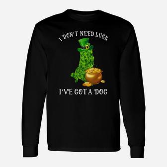 I Do Not Need Luck I Have Got A Saint Bernard Shamrock St Patricks Day Dog Lovers Long Sleeve T-Shirt - Seseable