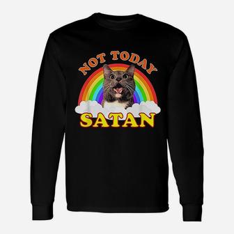 Not Today Cat Rainbow Long Sleeve T-Shirt - Seseable