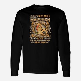 November Mädchen Langarmshirts Löwen-Grafik, Geburtstags-Spruch - Seseable