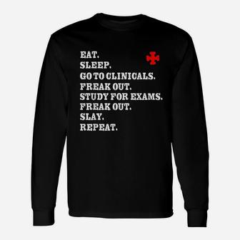 Nurse Slay Rn Lpn Clinicals Nursing School Long Sleeve T-Shirt - Seseable