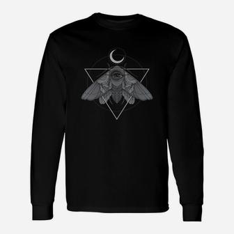 Occult Moth Moth Occult Occultism Dark Art Moon Symbolism Long Sleeve T-Shirt - Seseable