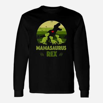 Official Mamasaurus Rex Vintage Retro Mothers Long Sleeve T-Shirt - Seseable