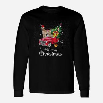 Official Soft Coated Wheaten Terrier Rides Red Truck Christmas Sweater Long Sleeve T-Shirt - Seseable