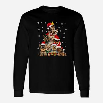 Official Yorkie Christmas Tree Xmas For Yorkie Dog Shirt Long Sleeve T-Shirt - Seseable