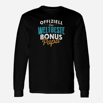 Offiziell Weltbester Bonus Papa Herren Langarmshirts, Aufdruck für Stiefväter - Seseable