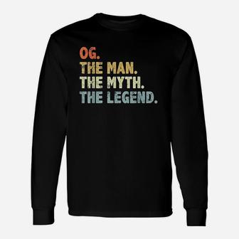 Og The Man Myth Legend Fathers Day For Papa Grandpa Long Sleeve T-Shirt - Seseable