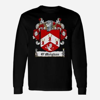O'meighan Coat Of Arms Irish Crests Long Sleeve T-Shirt - Seseable