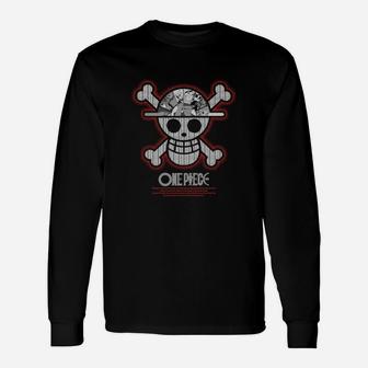 One Piece Anime-Schädel und Knochen Langarmshirts, Vintage Fanbekleidung - Seseable