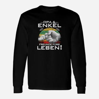 Opa & Enkel Freunde fürs Leben Schwarzes Langarmshirts, Familienbande Design - Seseable