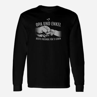 Opa und Enkel Beste Freunde Langarmshirts, Schwarzes Familien-Langarmshirts - Seseable