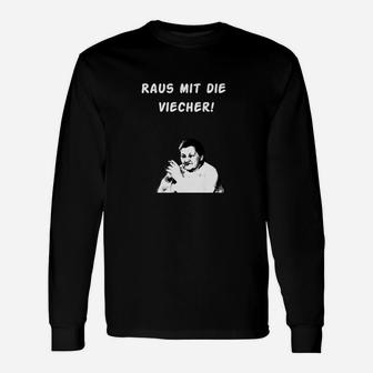 Optimierter Produkttitel: Schwarzes Langarmshirts 'Raus mit die Viecher!', Lustiges Unisex Tee - Seseable