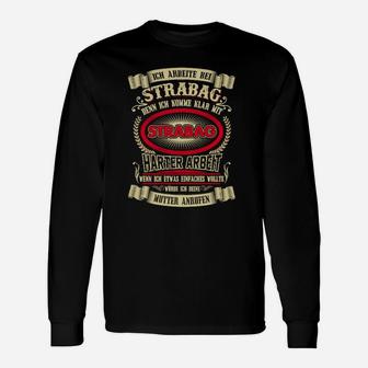 Optimierter Produkttitel: STRABAG Logo Herren Langarmshirts Schwarz mit Spruch - Seseable