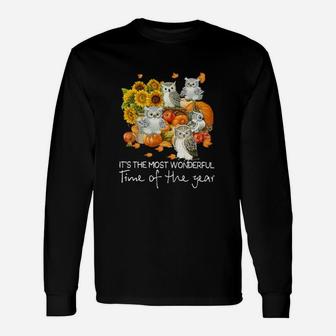 Owl Its The Most Wonderful Time Of The Year Long Sleeve T-Shirt - Seseable