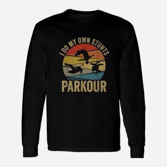 I Do My Own Stunts Parkour Vintage Long Sleeve T-Shirt - Seseable