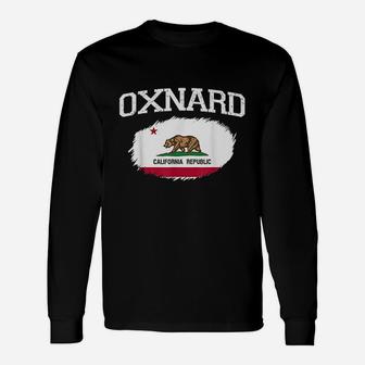 Oxnard Ca California Flag Vintage Usa Sports Long Sleeve T-Shirt - Seseable