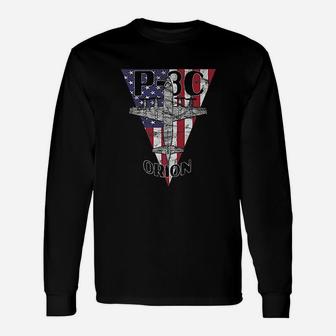 P3 Orion Military Patrol Airplane Patriotic Long Sleeve T-Shirt - Seseable