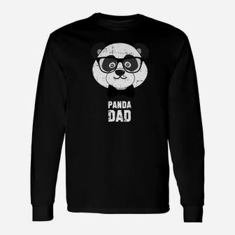 Panda Best Dad Ever Nerdy Happy Fathers Day Outfit Premium Long Sleeve T-Shirt - Seseable